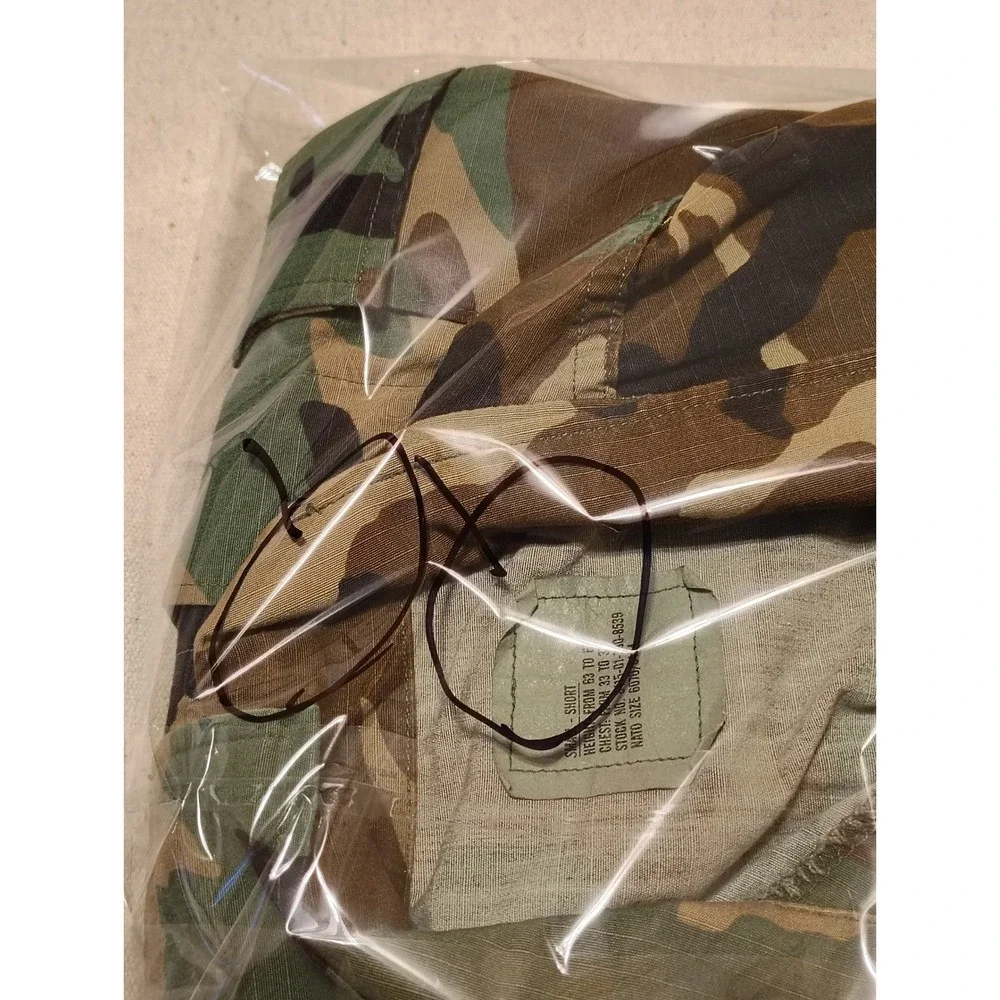 American Apparel Woodland Camouflage Combat Coat Ripstop Jacket Small Short